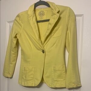 SO Yellow Blazer Tailored Lightweight Jacket